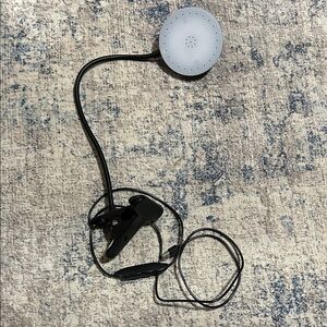 Flexible Clip-On LED Lamp - Black with White Shade